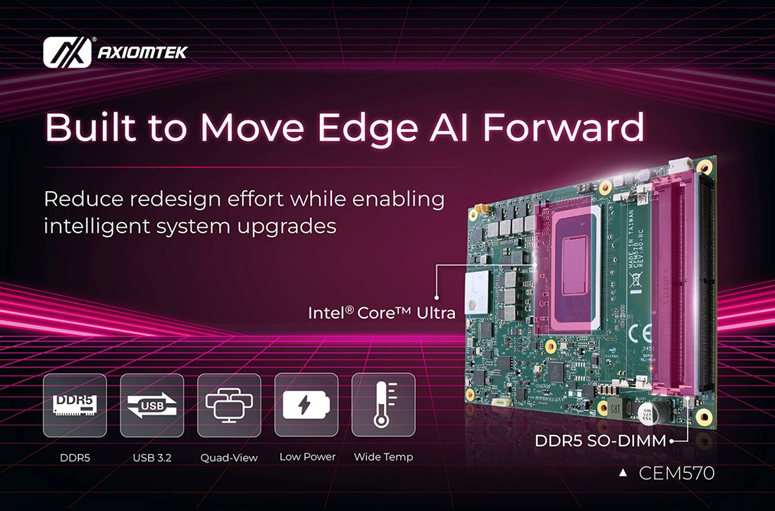 AI-Ready COM Express Type 6 Module Powered by Intel® Core™ Ultra Processors for High-Performance Edge Computing
